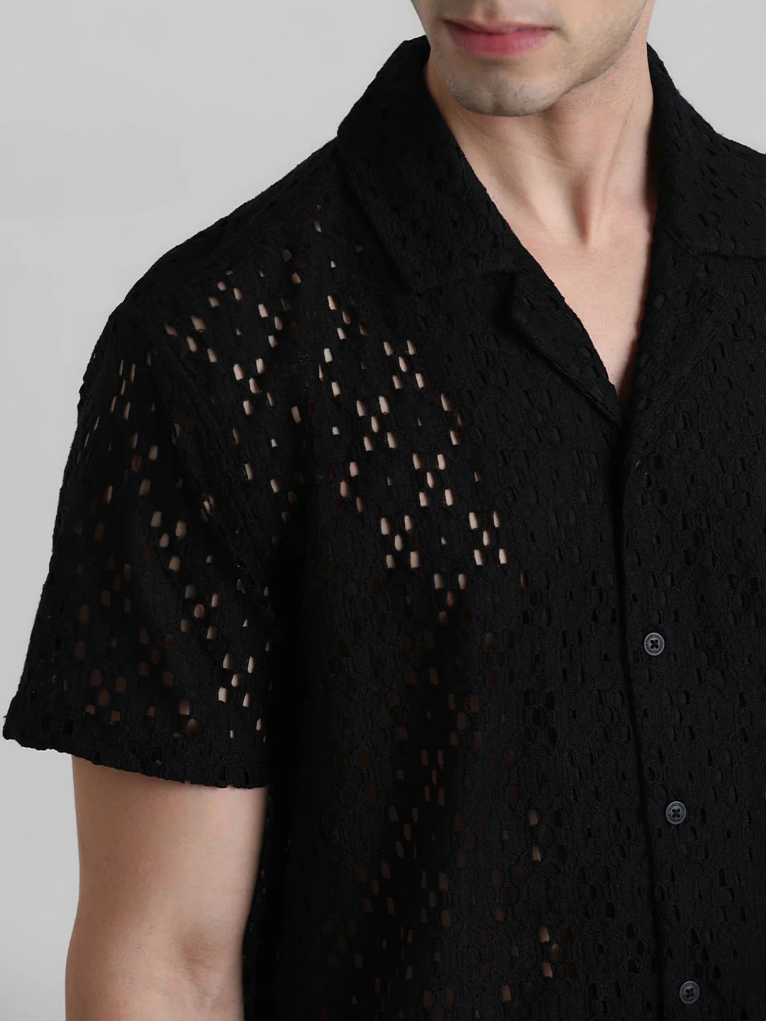Black Cut-Out Short Sleeves Shirt - Image 5