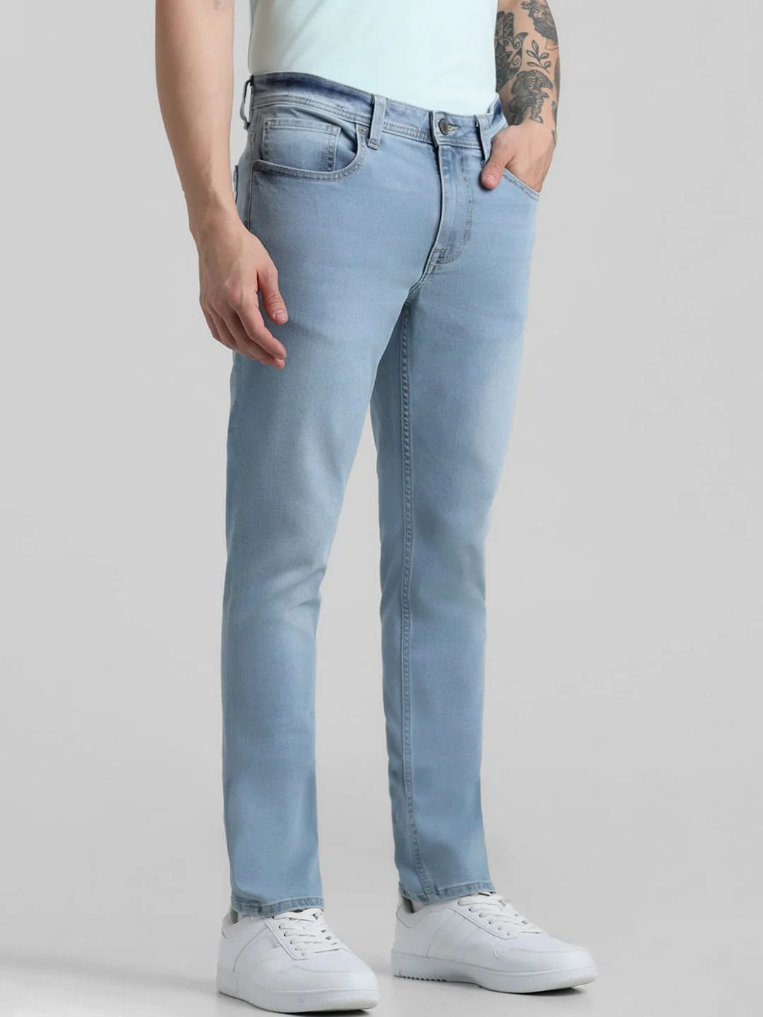 Light Blue Low Rise Glenn Slim Fit Jeans - Image 2
