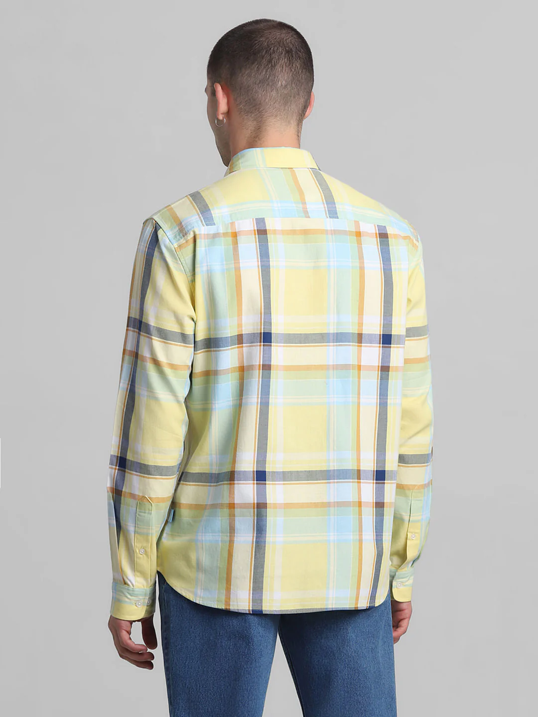 Yellow Check Full Sleeves Shirt - Image 4