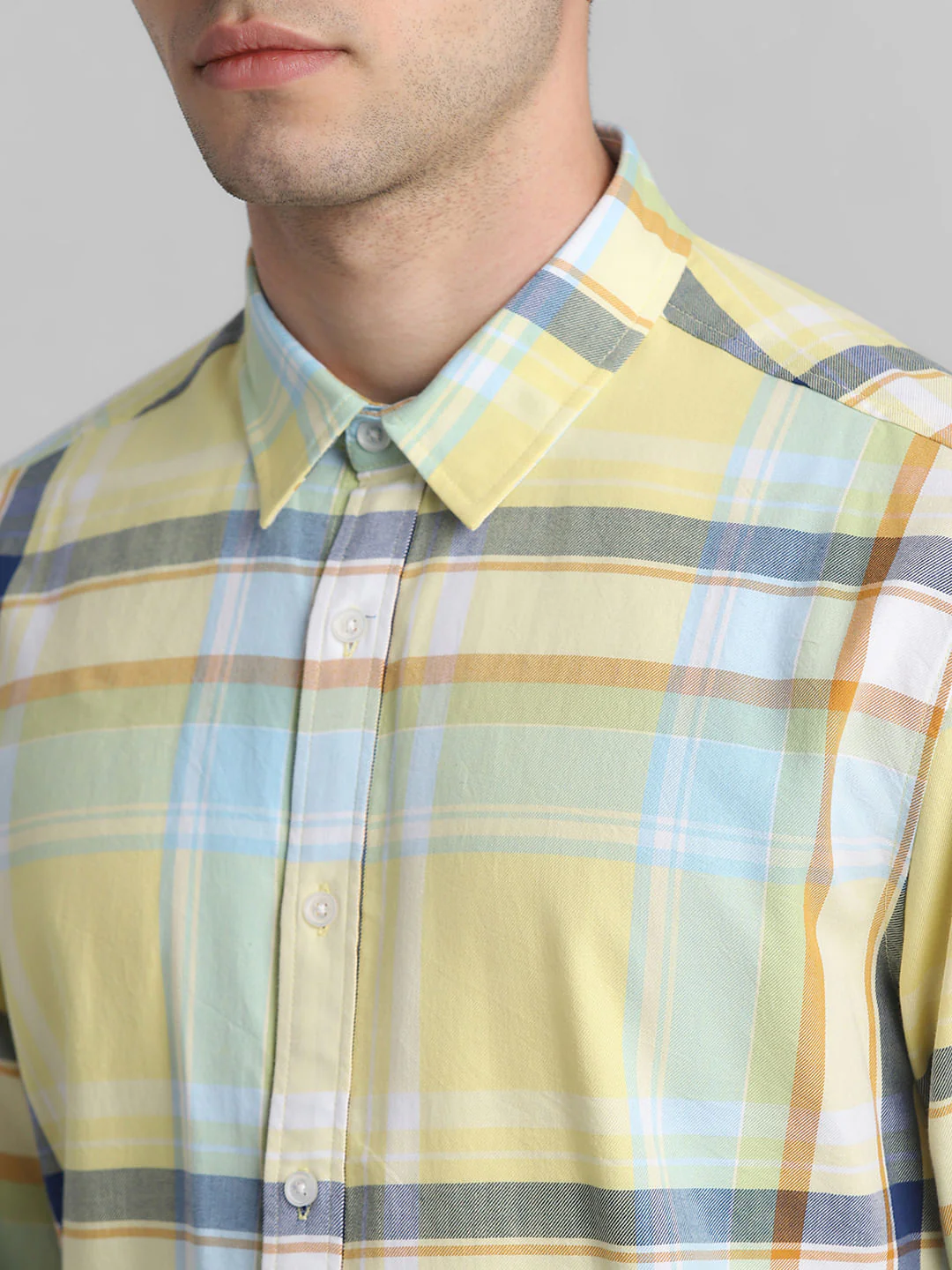 Yellow Check Full Sleeves Shirt - Image 5