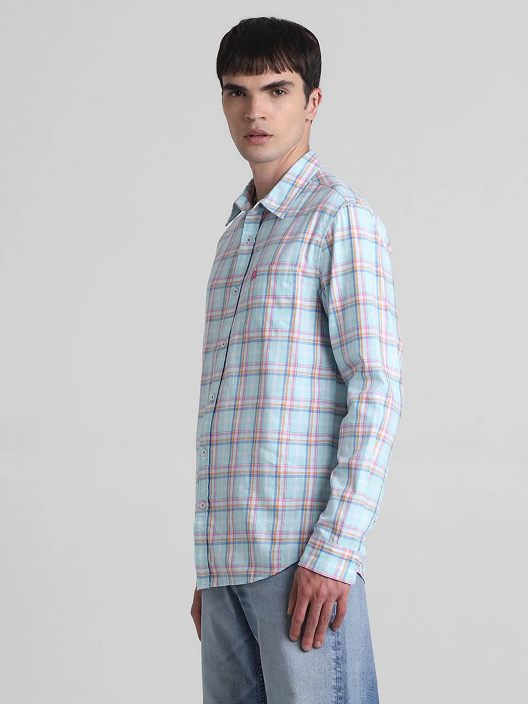 Light Blue Check Full Sleeves Shirt - Image 3