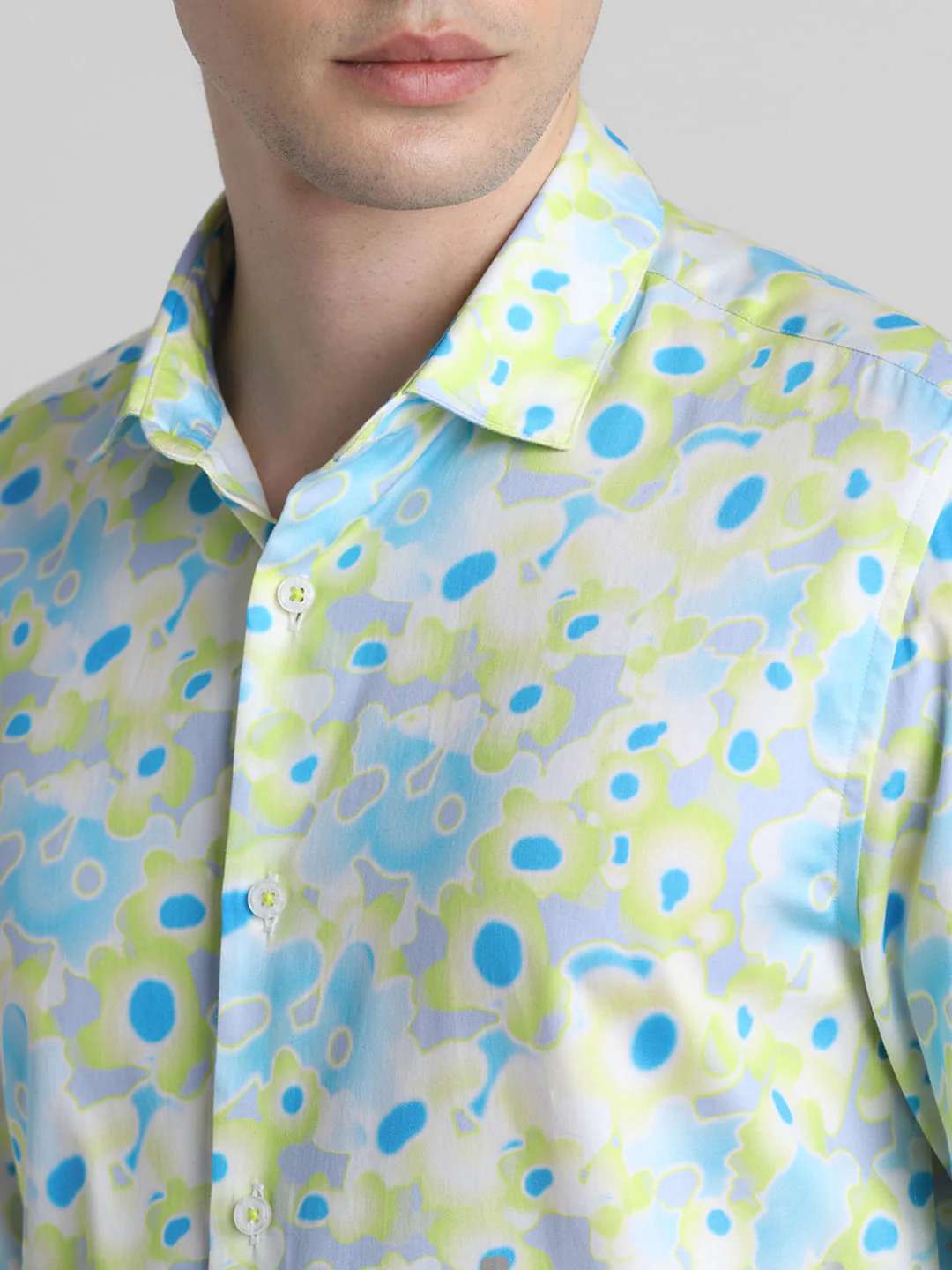 Green Floral Full Sleeves Shirt - Image 5