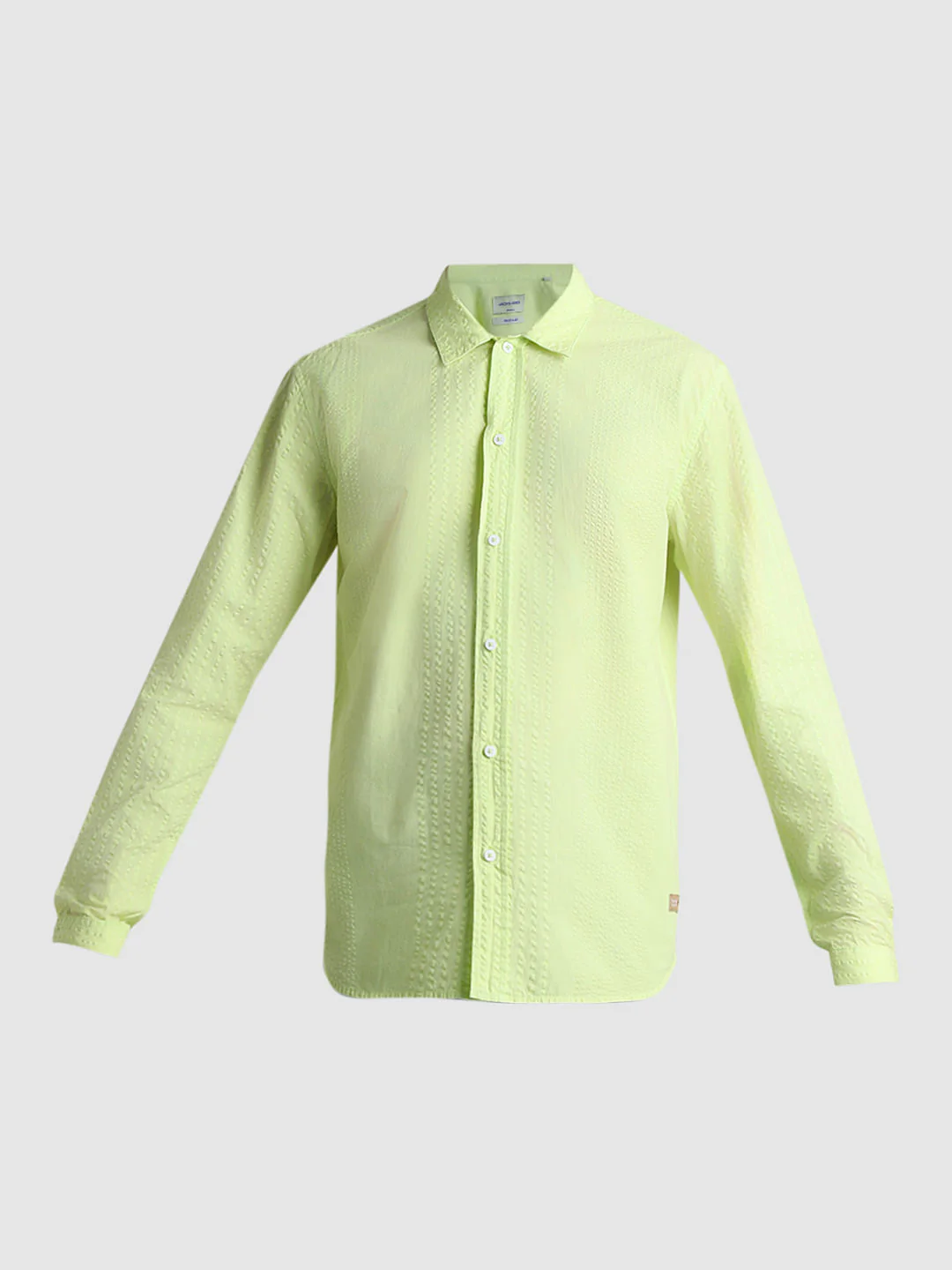 Lime Green Cotton Full Sleeves Shirt - Image 7