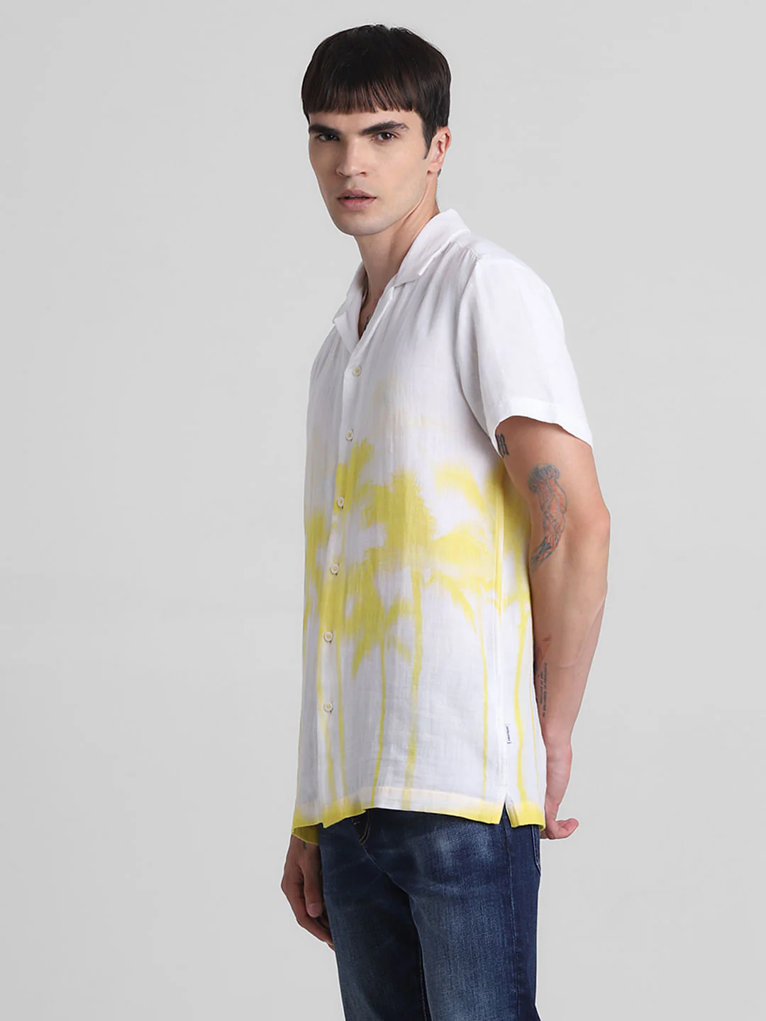 White Palm Tree Printed Shirt - Image 3