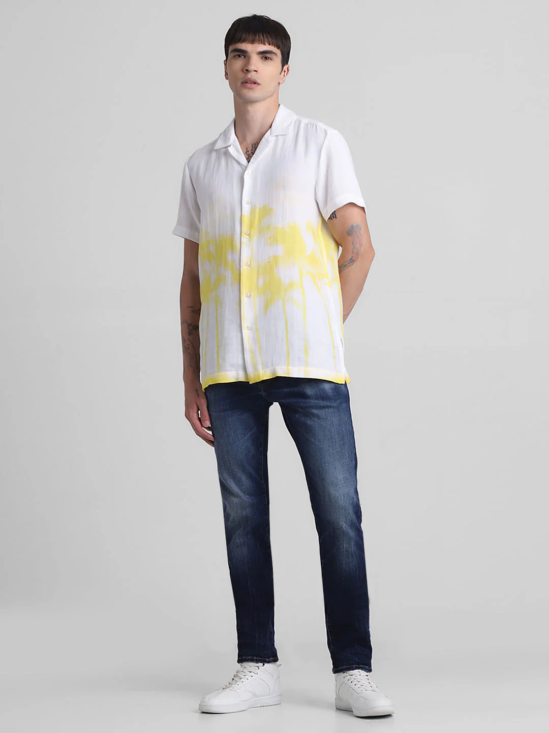 White Palm Tree Printed Shirt - Image 6