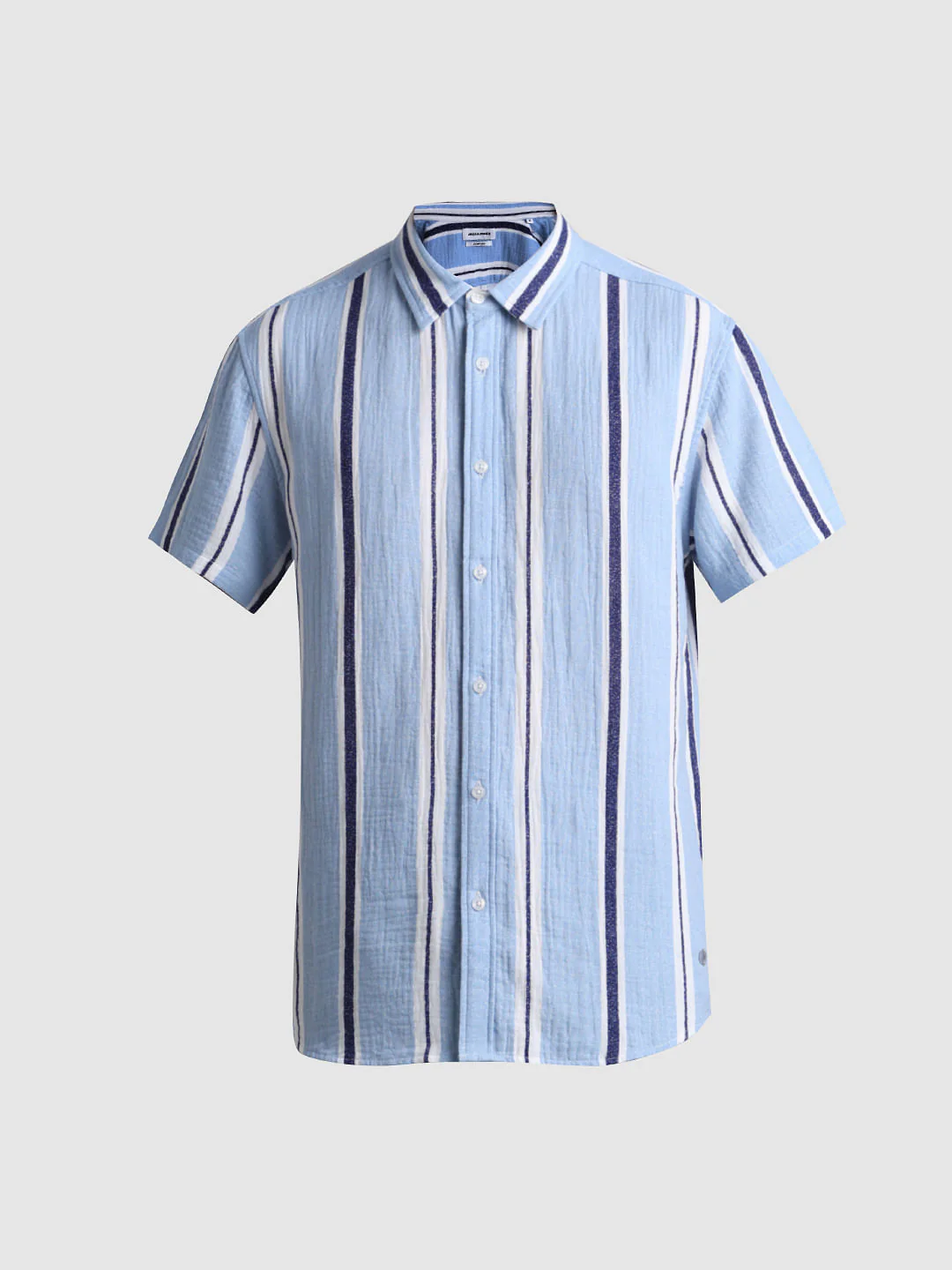 Blue Striped Short Sleeves Shirt - Image 7