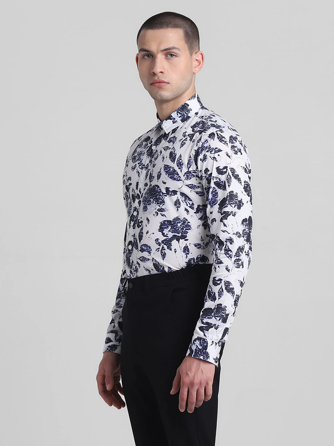 White Printed Full Sleeves Shirt - Image 3