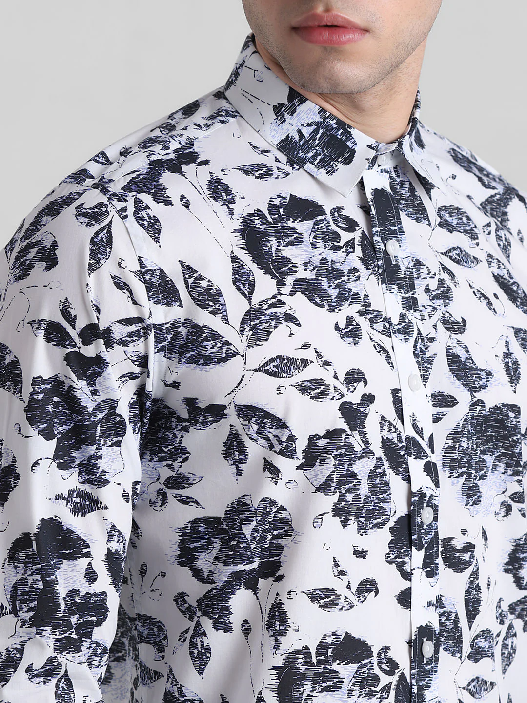 White Printed Full Sleeves Shirt - Image 5
