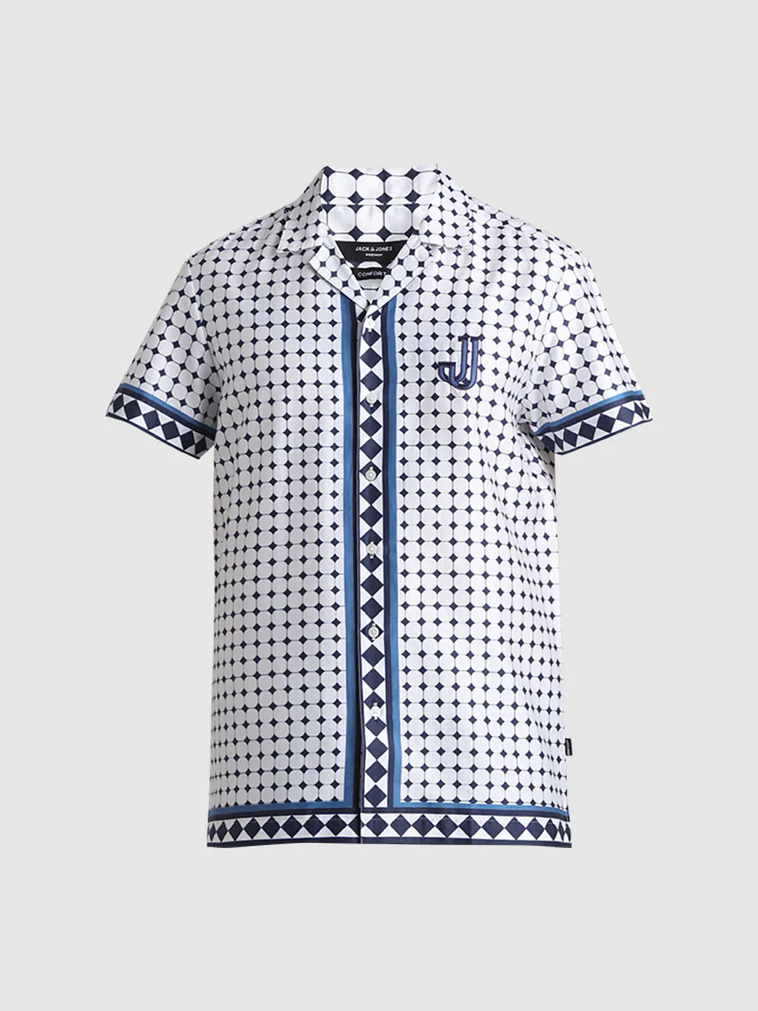 White Printed Short Sleeves Shirt - Image 7