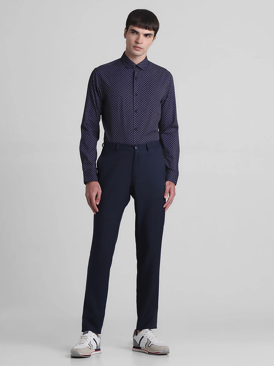 Navy Blue Printed Full Sleeves Shirt - Image 6