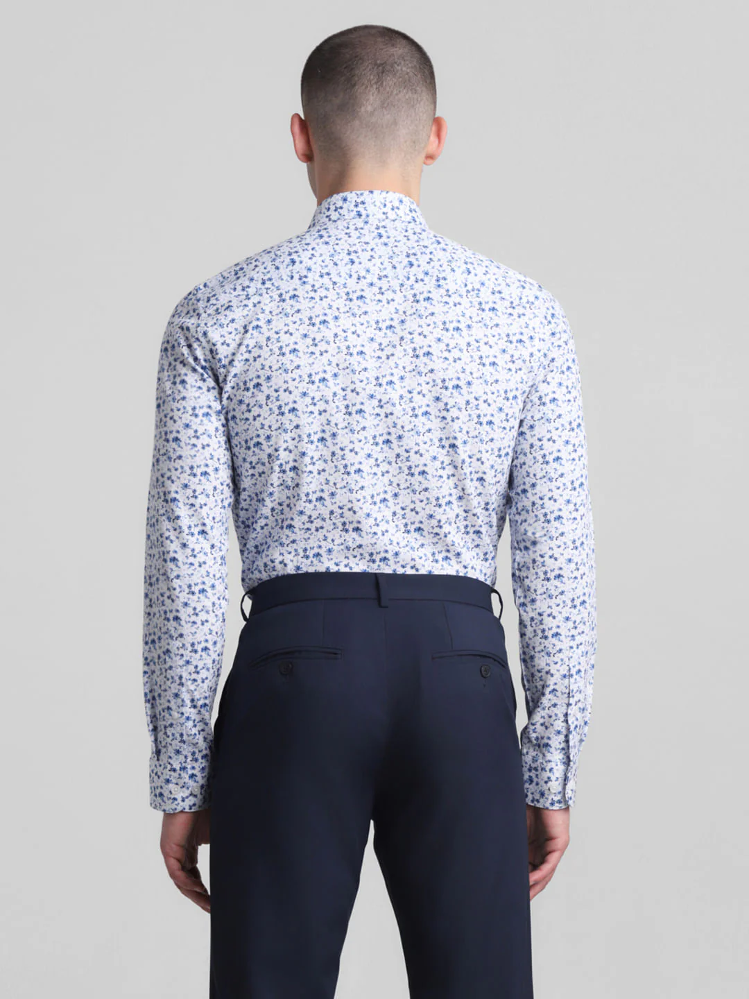 White Floral Print Full Sleeves Shirt - Image 4