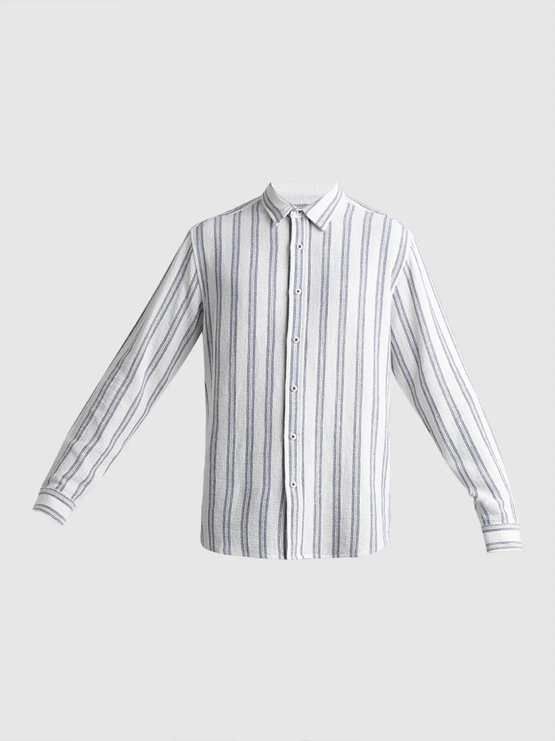 White Striped Dobby Full Sleeves Shirt - Image 7