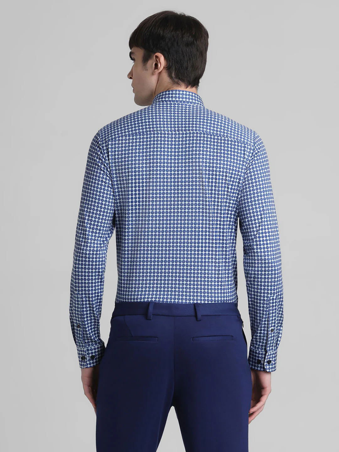 Blue Printed Knit Shirt - Image 4