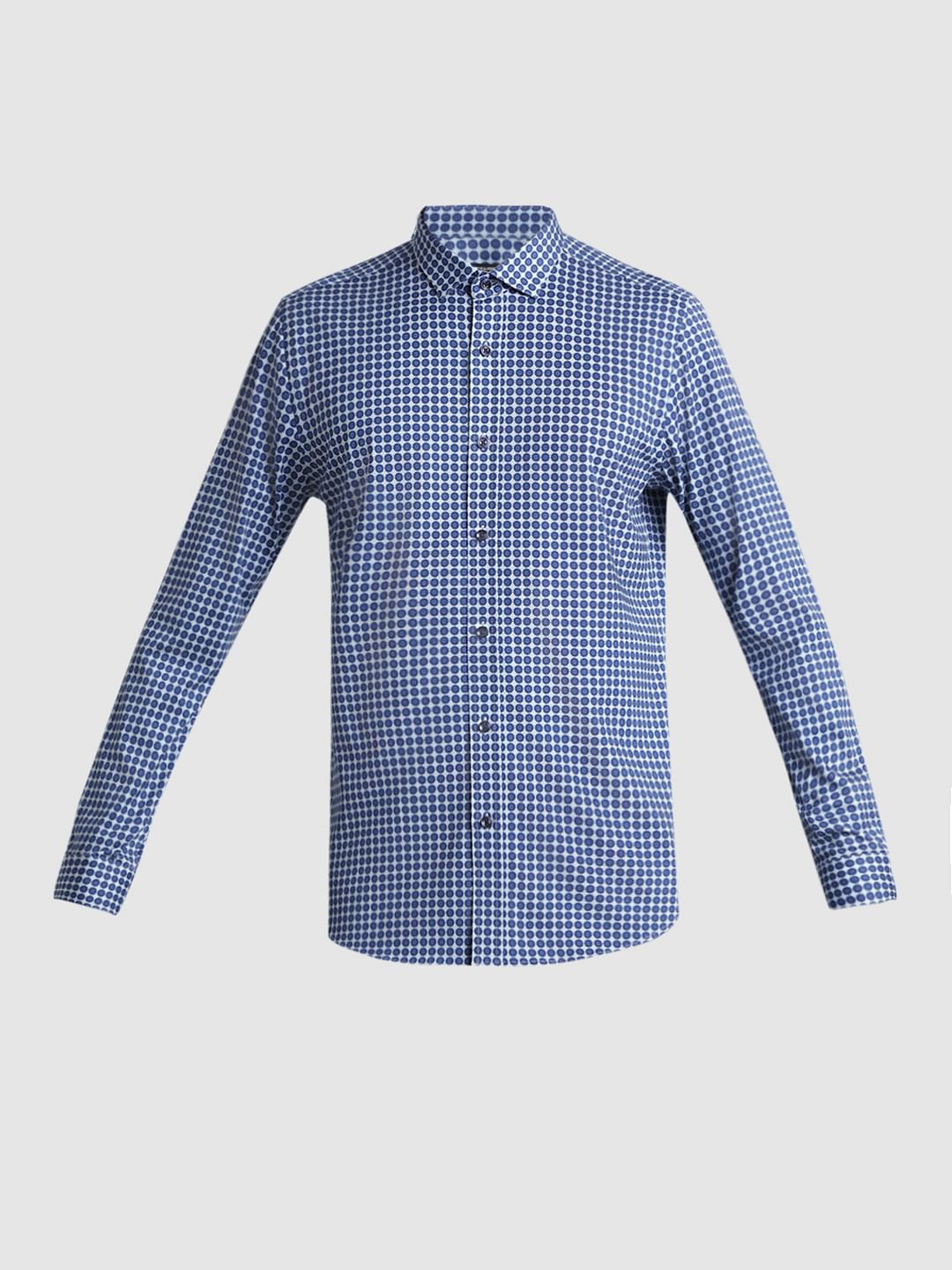 Blue Printed Knit Shirt - Image 7