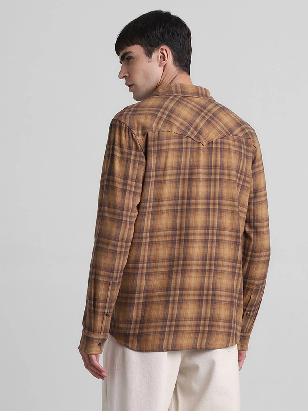 Brown Check Full Sleeves Shirt - Image 4