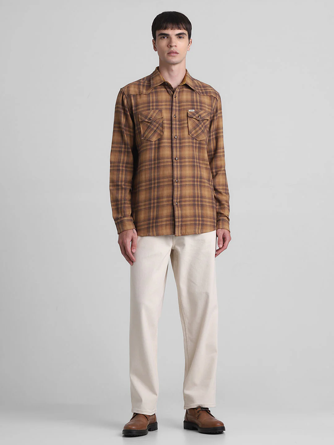 Brown Check Full Sleeves Shirt - Image 6