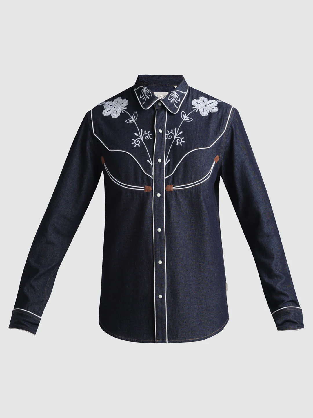 Blue Cowboy Embroidered Shirt - Image 8