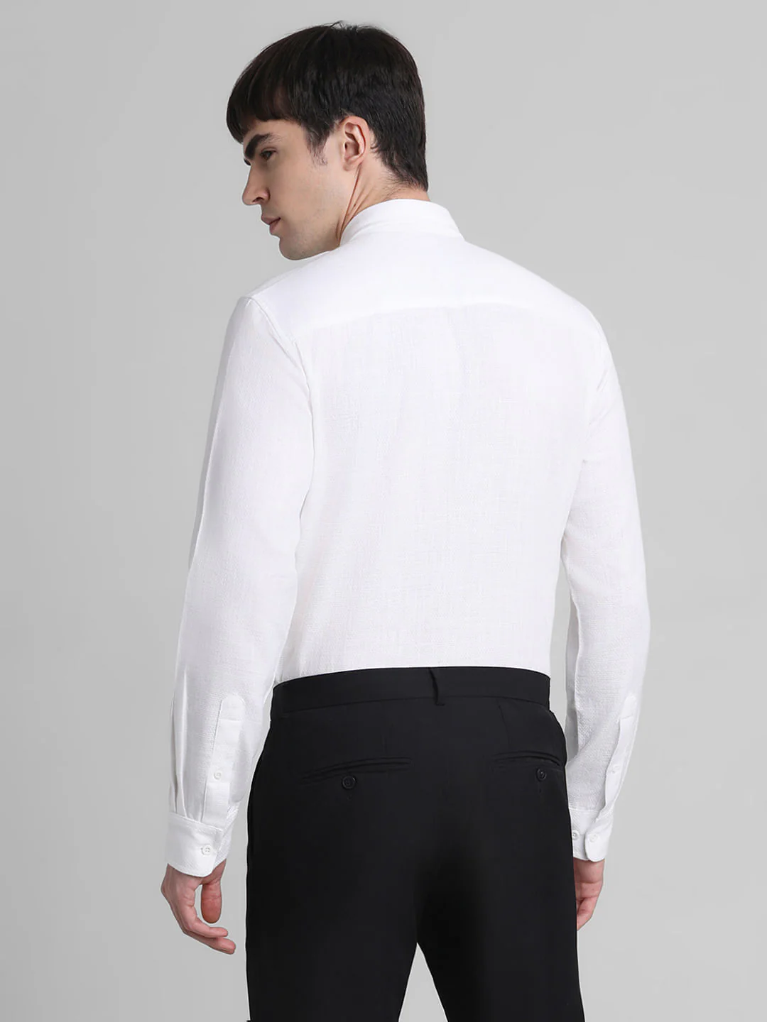 White Dobby Cotton Full Sleeves Shirt - Image 4