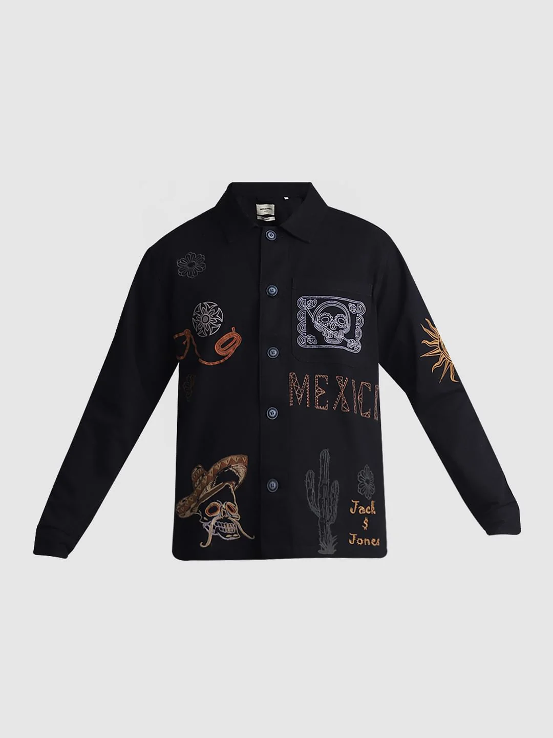 Black Embroidered Oversized Full Sleeves Shirt - Image 8