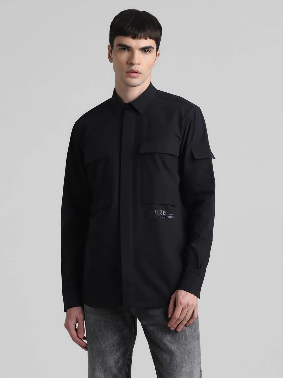 Black Oversized Pocket Shirt - Image 2