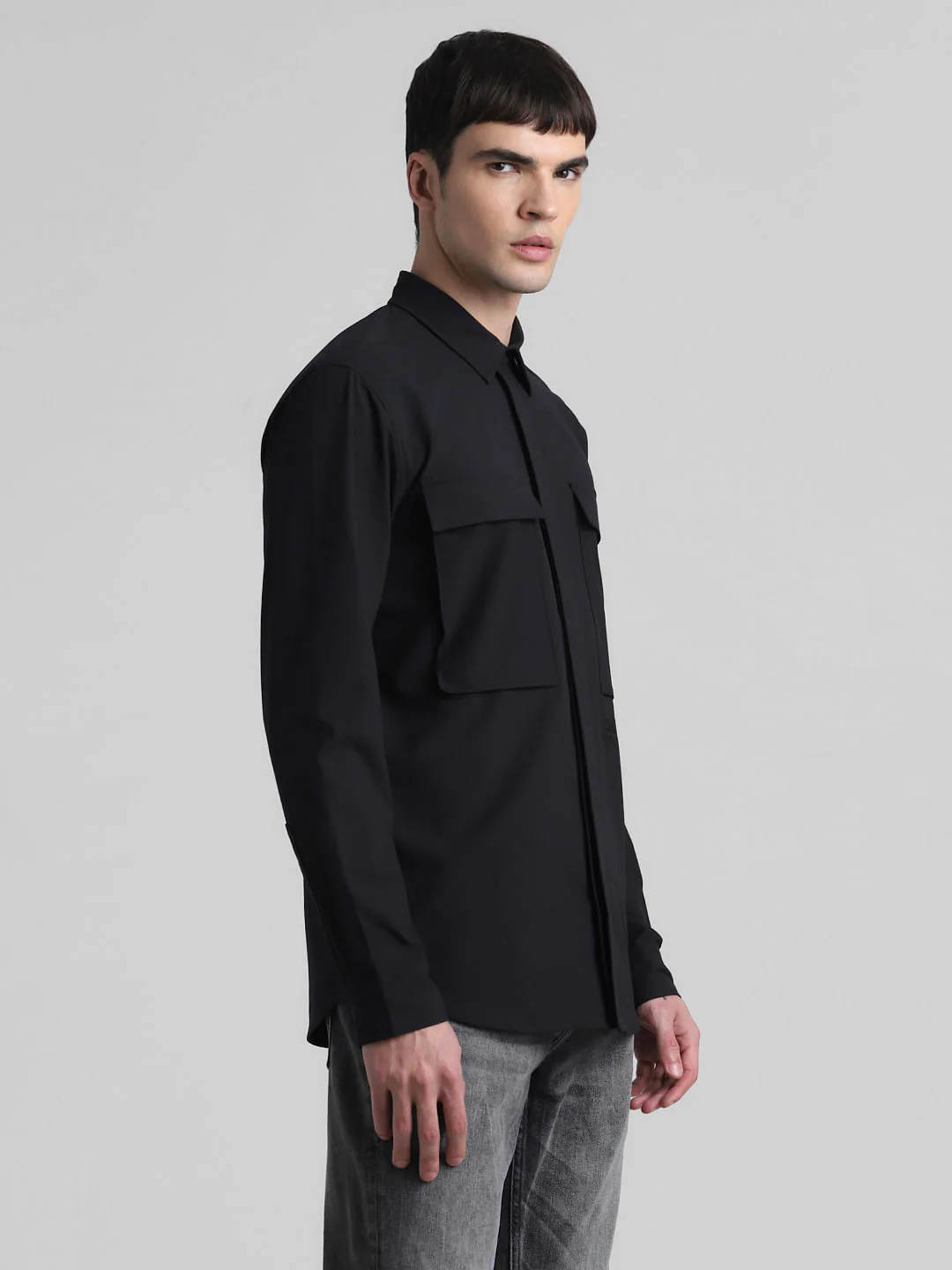 Black Oversized Pocket Shirt - Image 3
