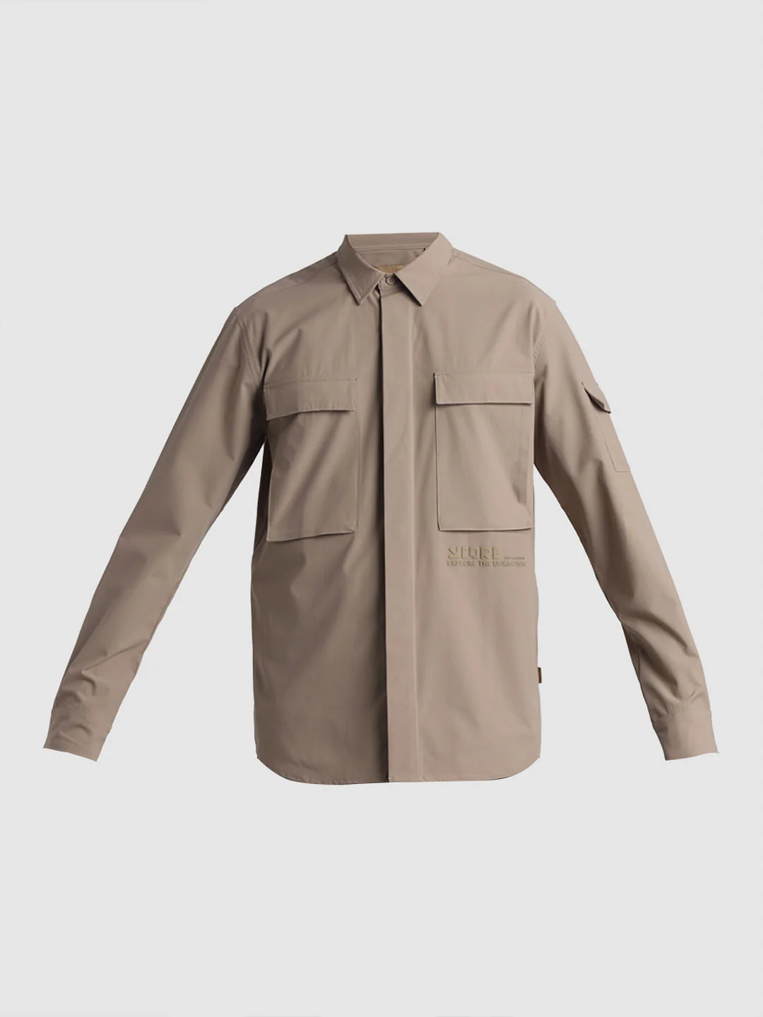 Beige Oversized Pocket Shirt - Image 7
