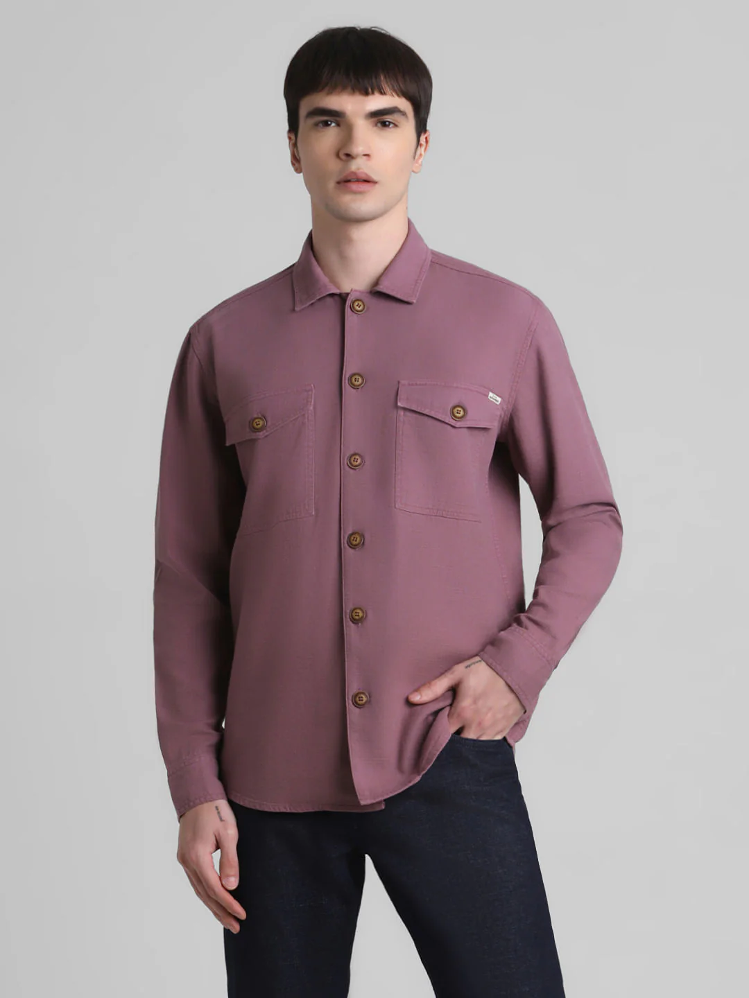 Pink Cotton Oversized Full Sleeves Shirt - Image 2