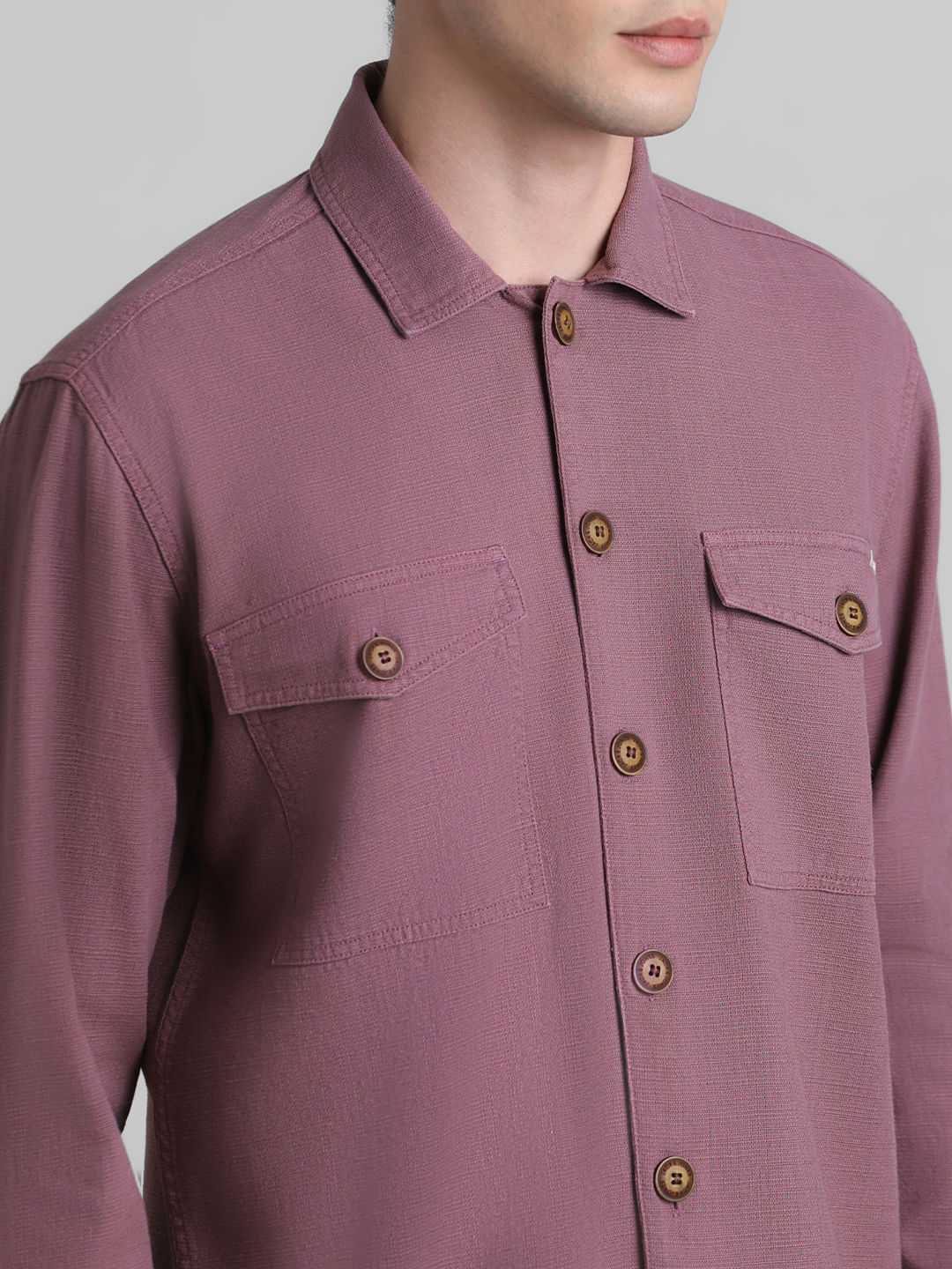 Pink Cotton Oversized Full Sleeves Shirt - Image 5