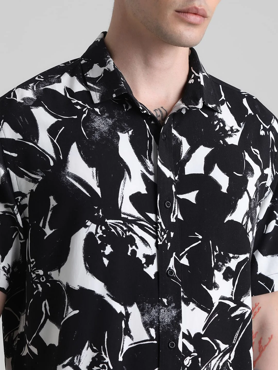 Black Monochrome Print Shirt - Image 5