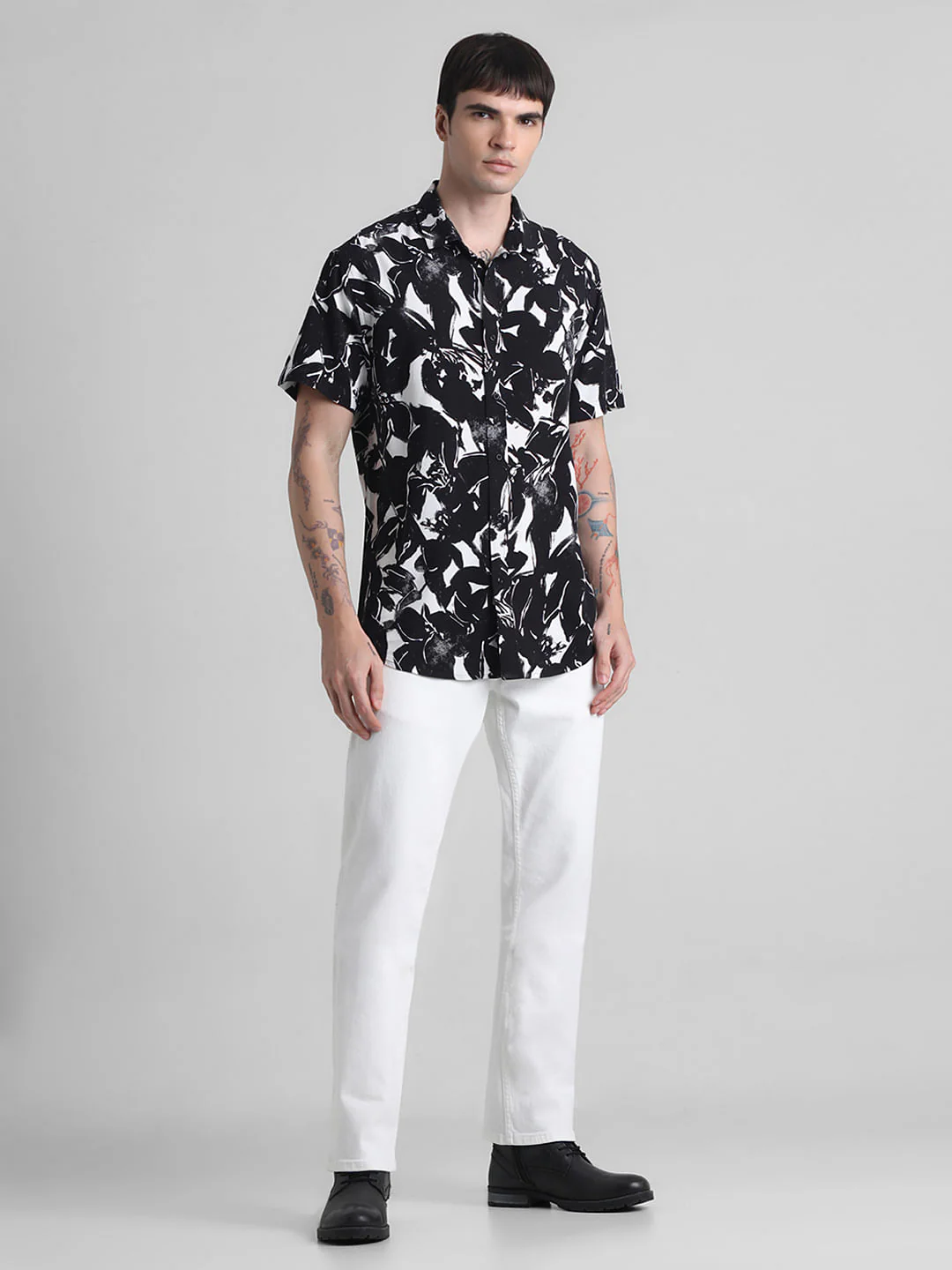 Black Monochrome Print Shirt - Image 6