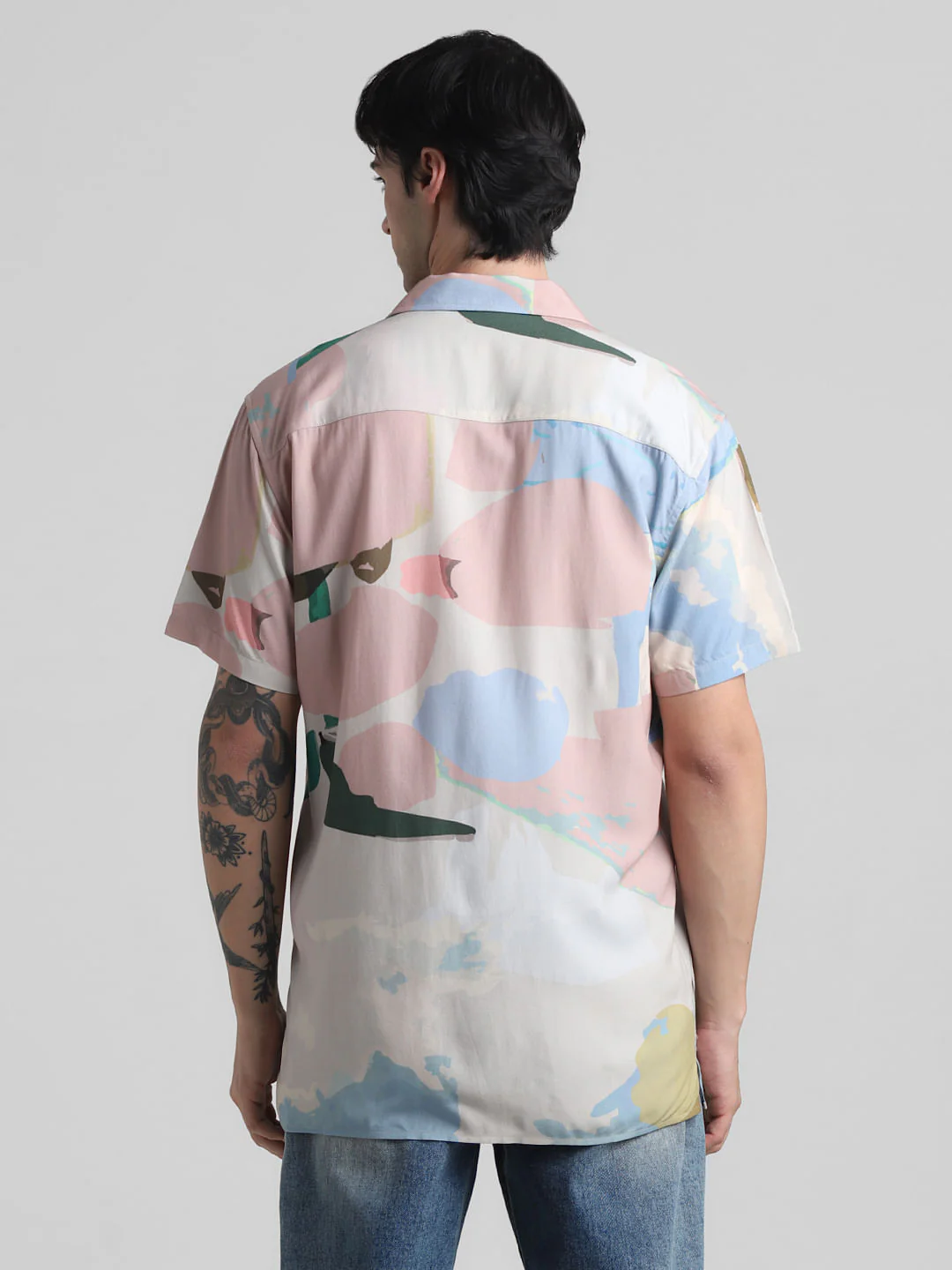 Light Blue Abstract Print Shirt - Image 4