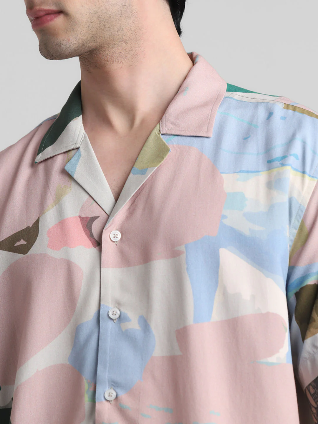 Light Blue Abstract Print Shirt - Image 5
