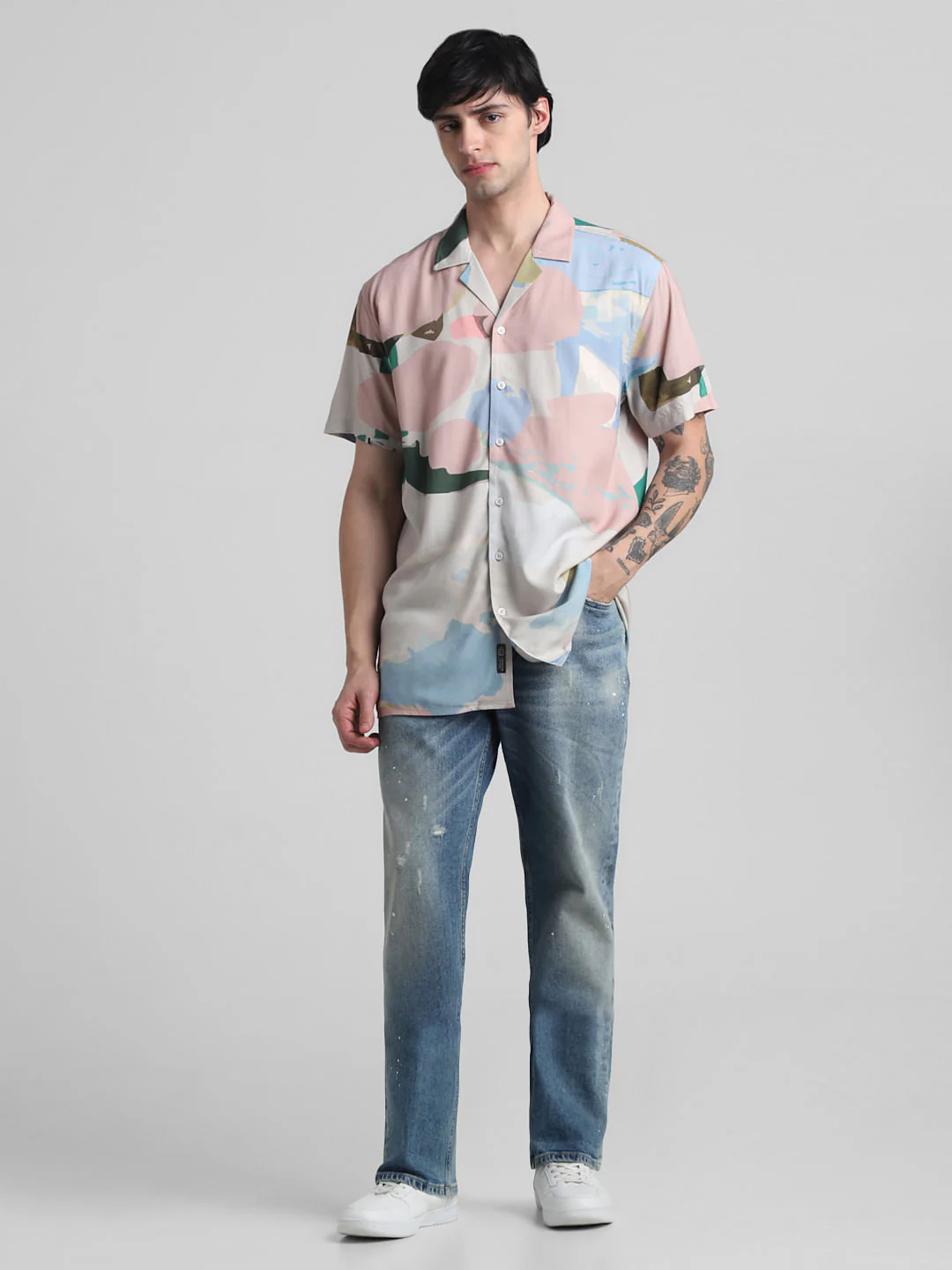 Light Blue Abstract Print Shirt - Image 6