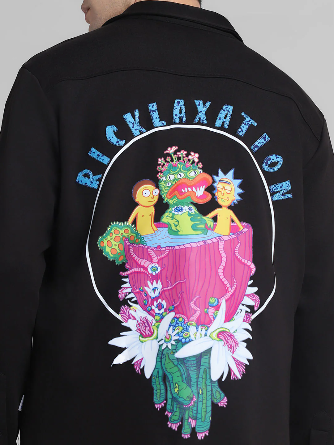 RICK & MORTY Black Printed Knitted Shirt - Image 6