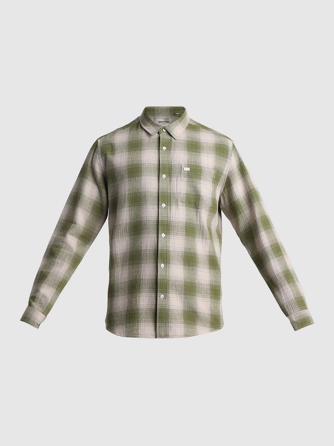 Green Cotton Check Full Sleeves Shirt - Image 7