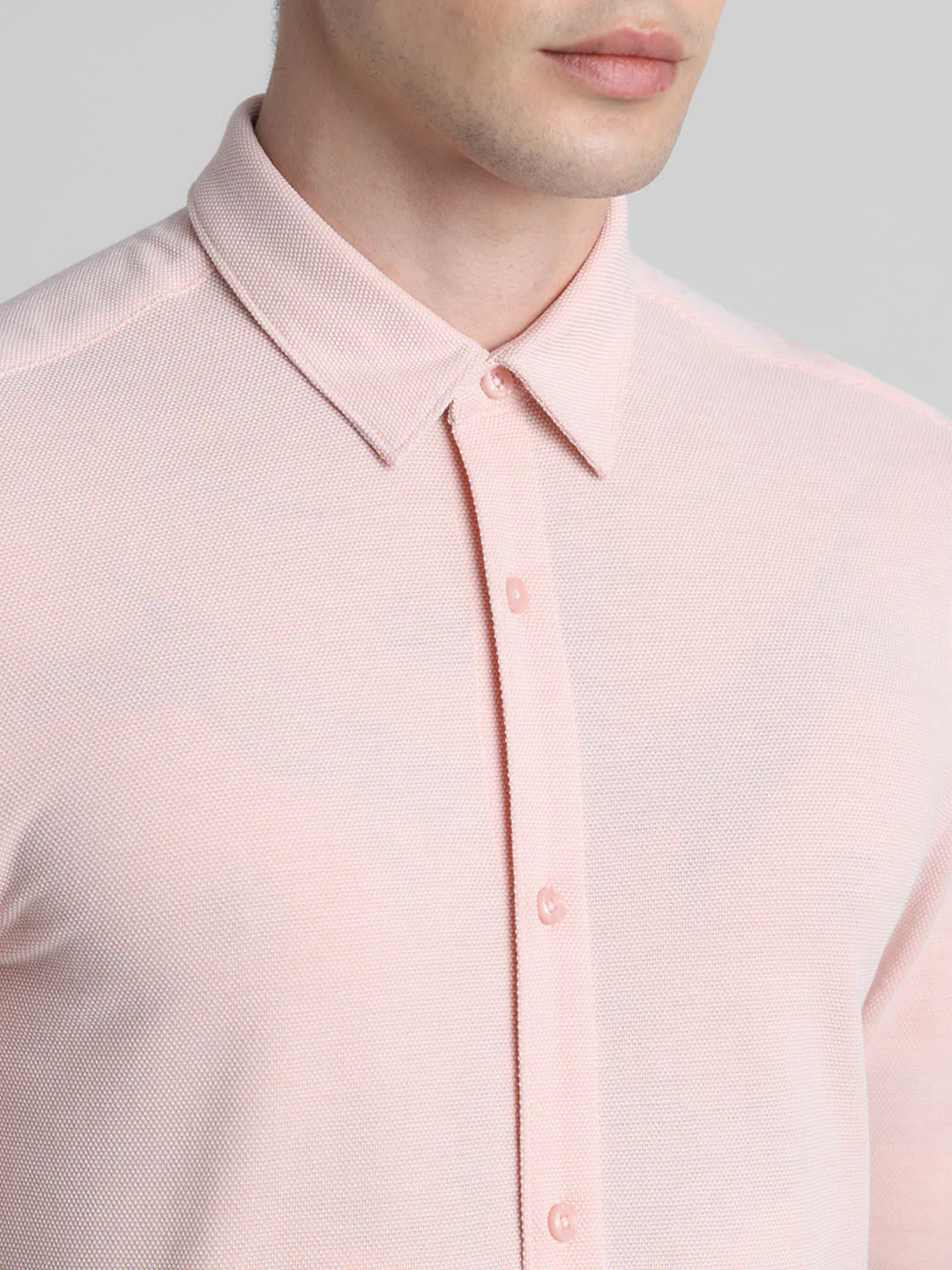 Peach Knit Full Sleeves Shirt - Image 5