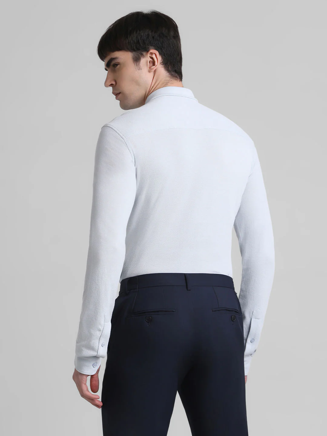 Blue Knit Full Sleeves Shirt - Image 4