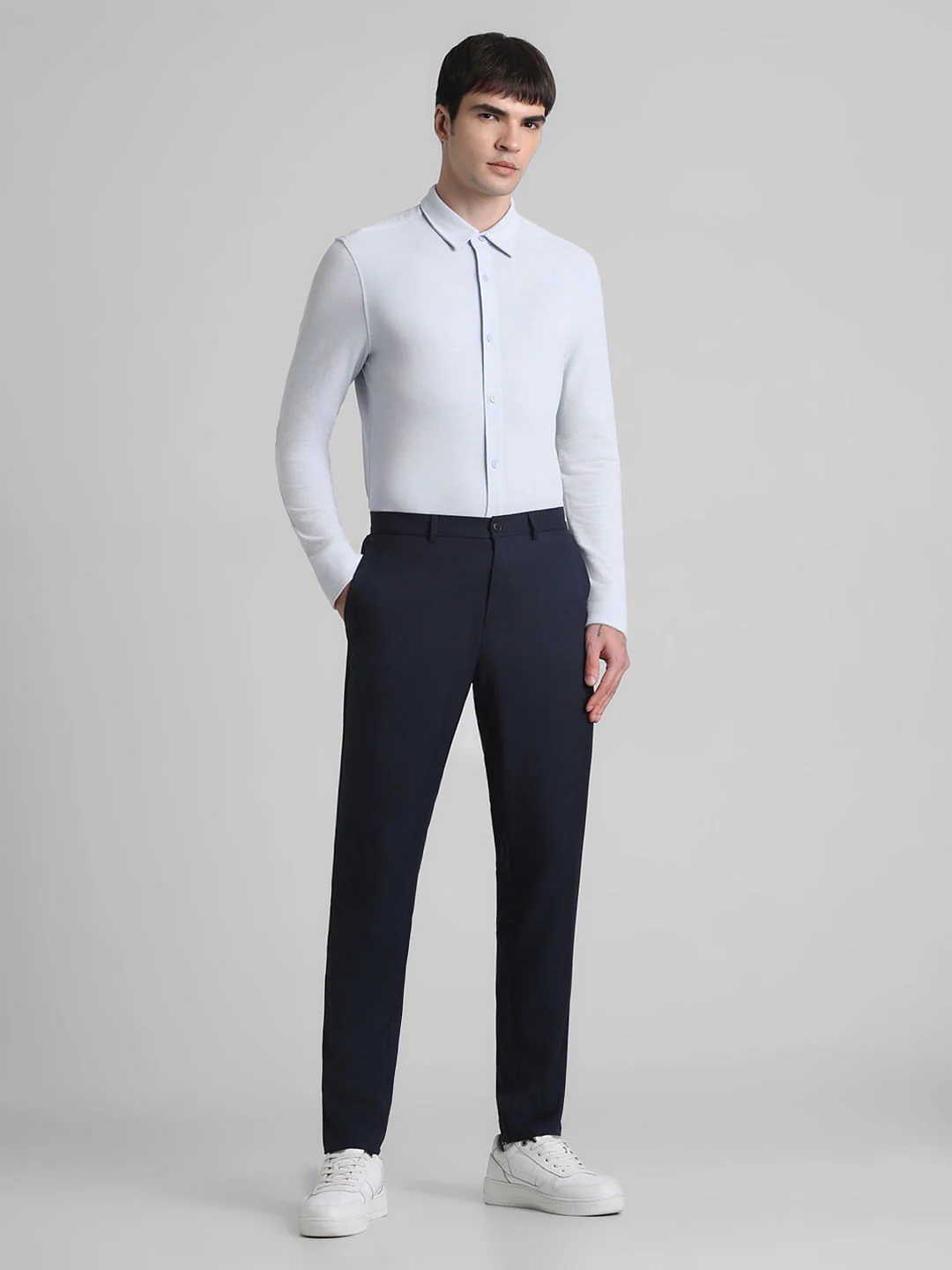Blue Knit Full Sleeves Shirt - Image 6