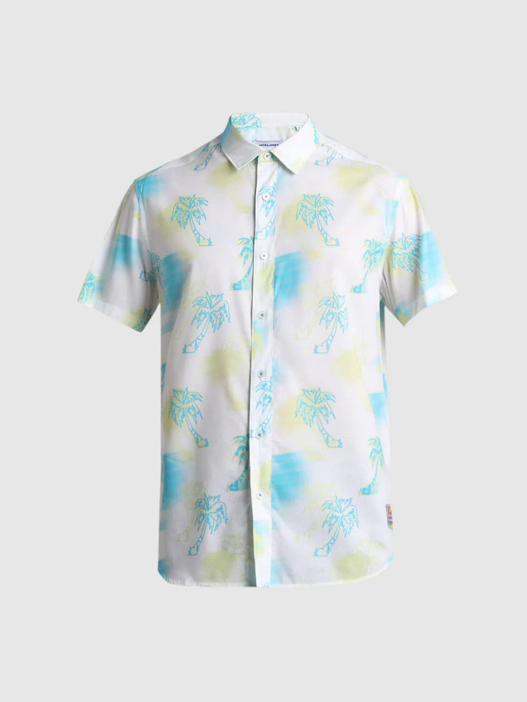 White Tropical Print Short Sleeves Shirt - Image 7