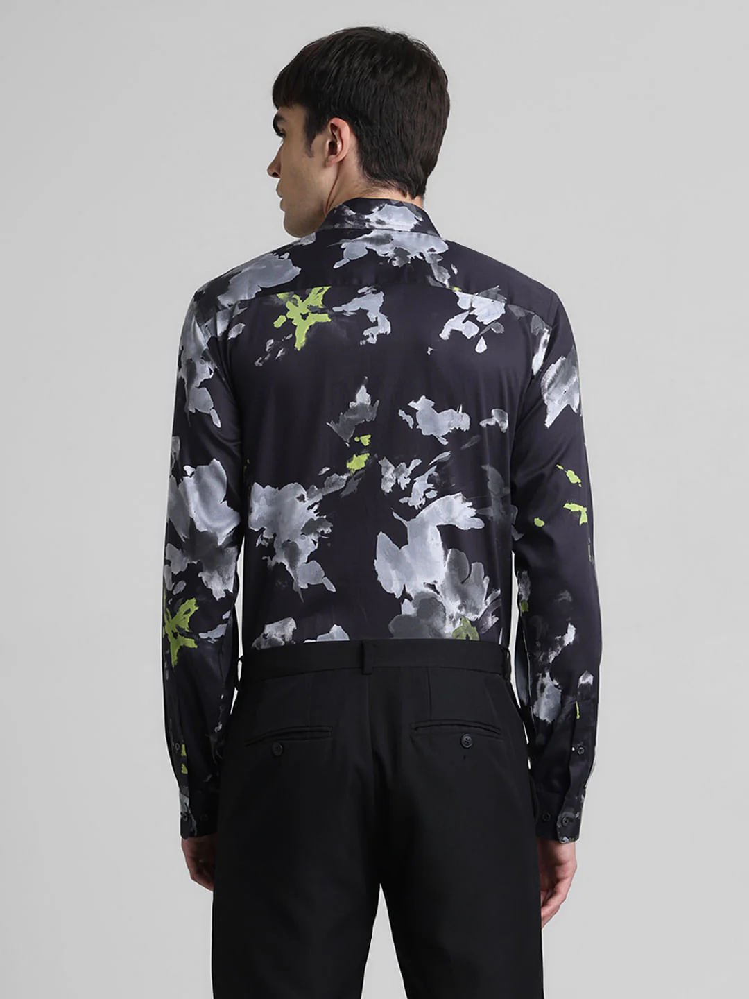 Black Floral Full Sleeves Shirt - Image 4