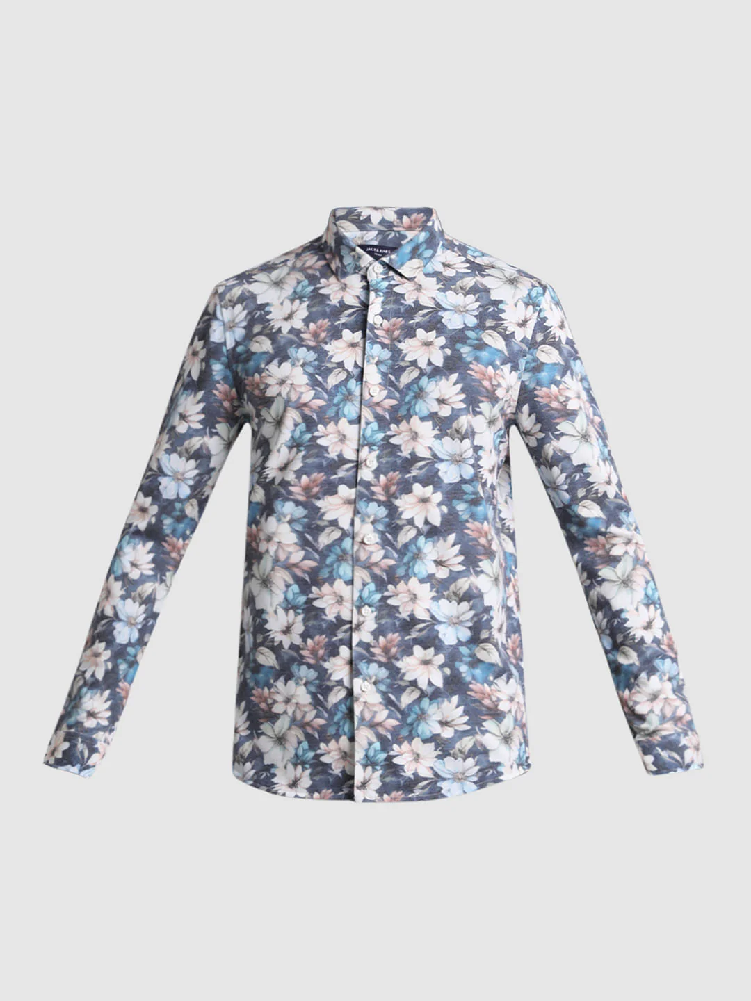 Grey Floral Full Sleeves Shirt - Image 6
