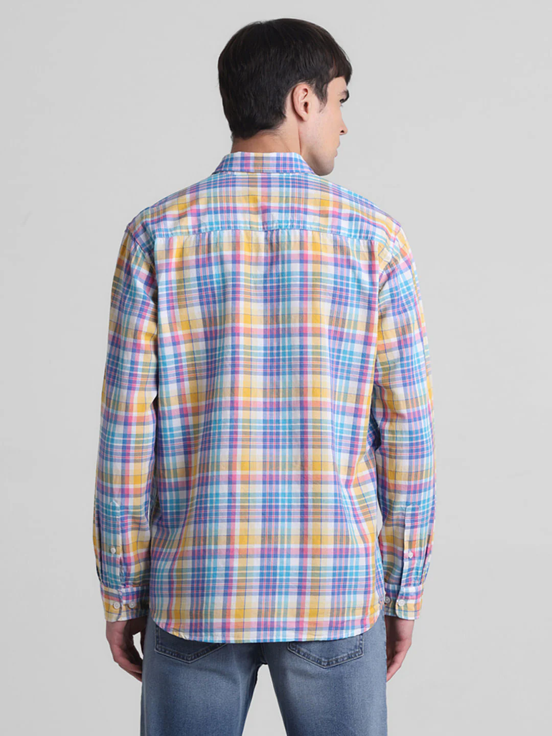 Blue Check Print Full Sleeves Shirt - Image 4