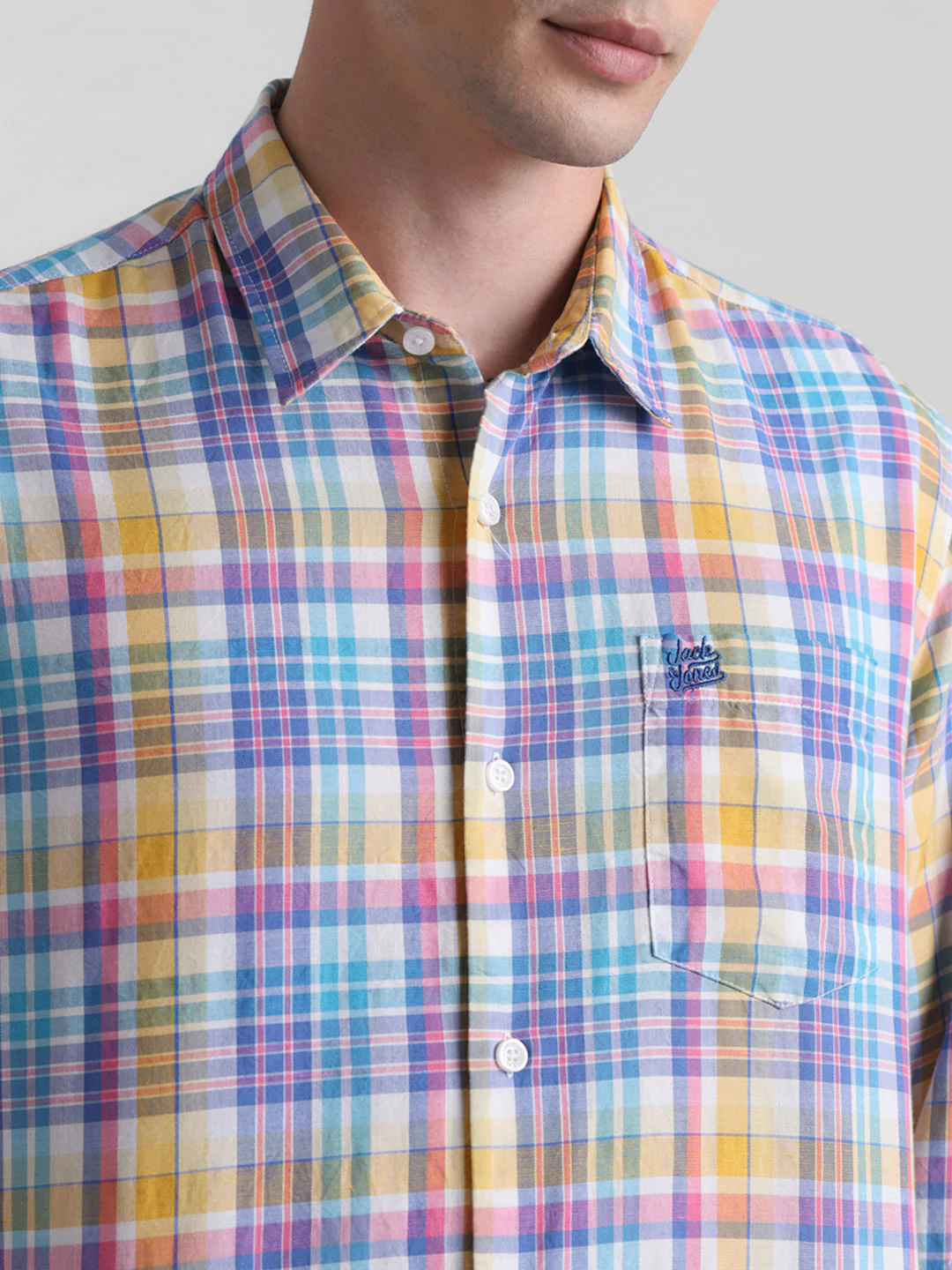 Blue Check Print Full Sleeves Shirt - Image 5