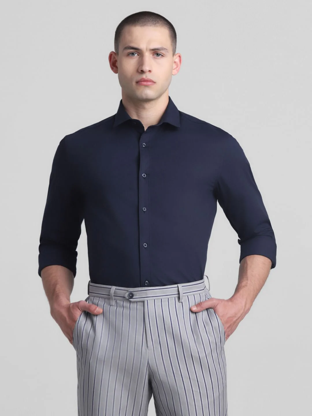 Navy Blue Full Sleeves Shirt - Image 2