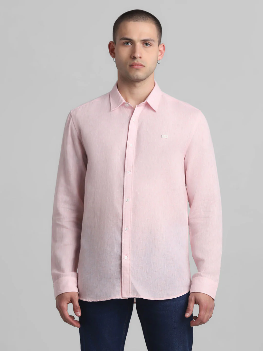 Pink Textured Full Sleeves Shirt - Image 2