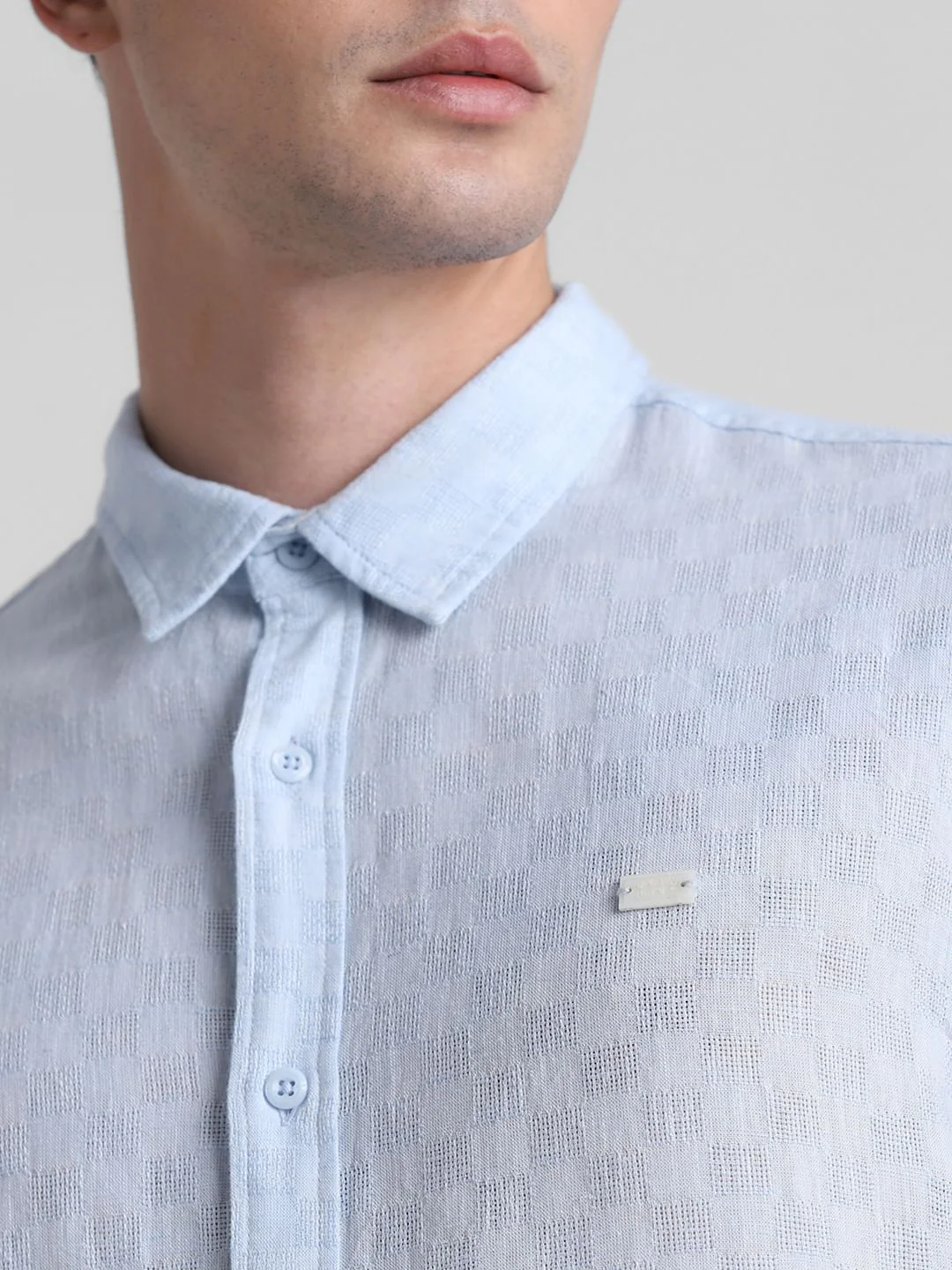 Light Blue Linen Full Sleeves Shirt - Image 5