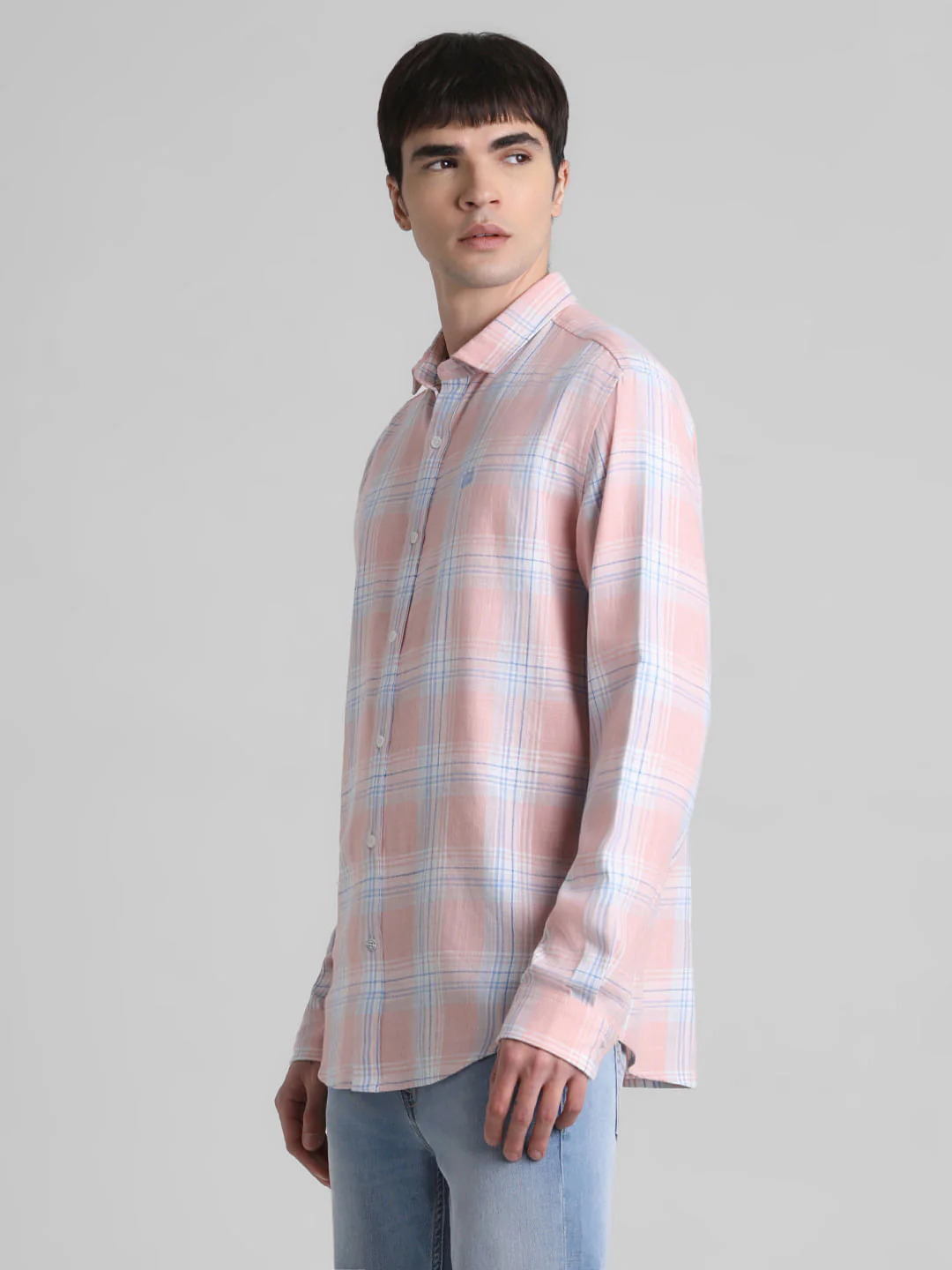 Pink Check Full Sleeves Shirt - Image 3
