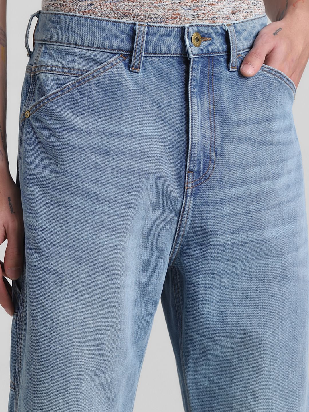 Light Blue High Rise Dario Loose Fit Jeans - Image 4