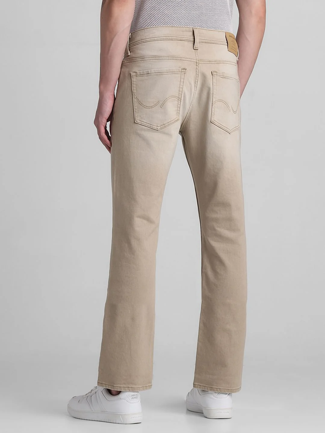 Beige Mid Rise Clark Regular Fit Jeans - Image 3
