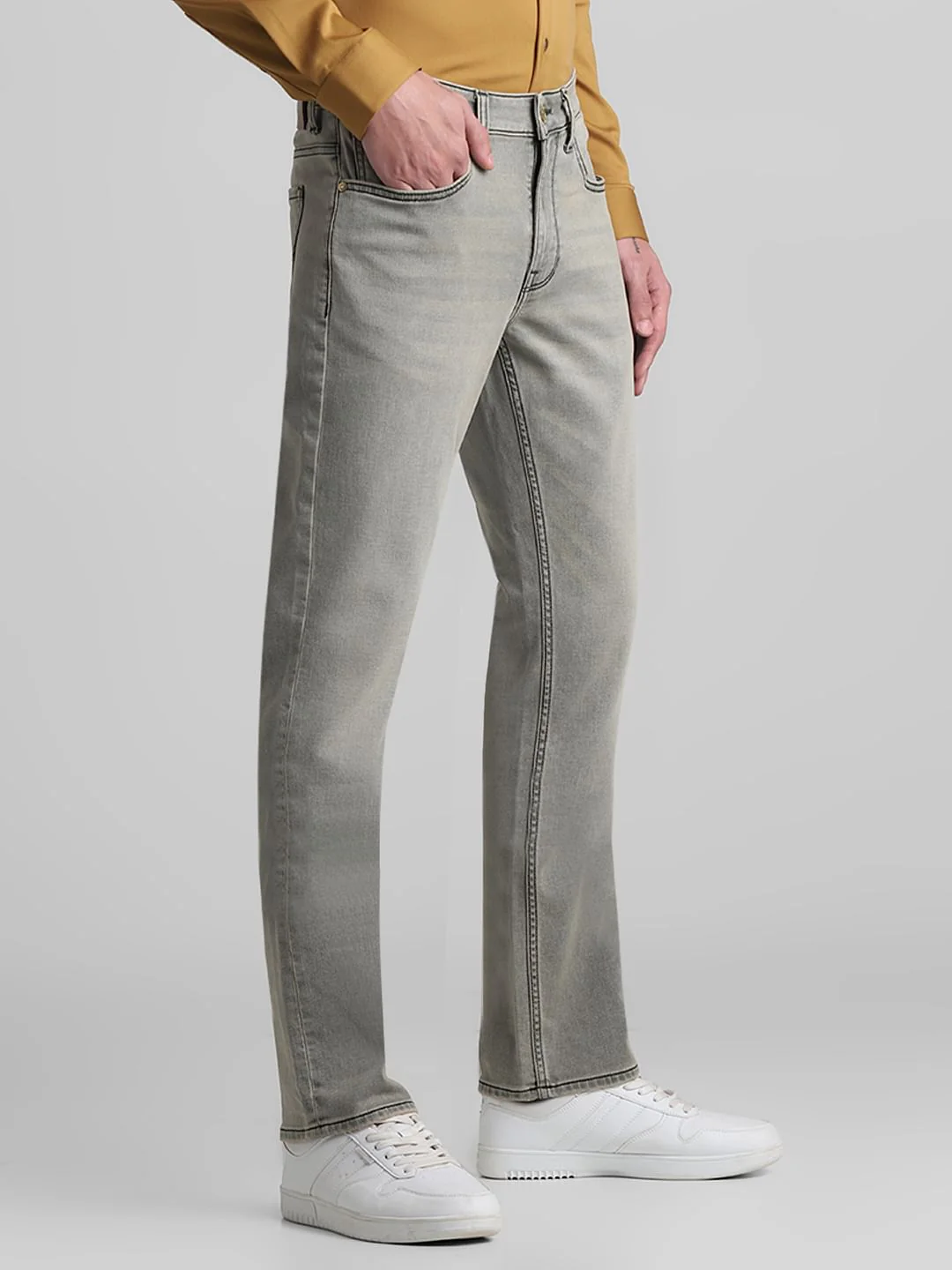 Green Mid Rise Clark Regular Fit Jeans - Image 2